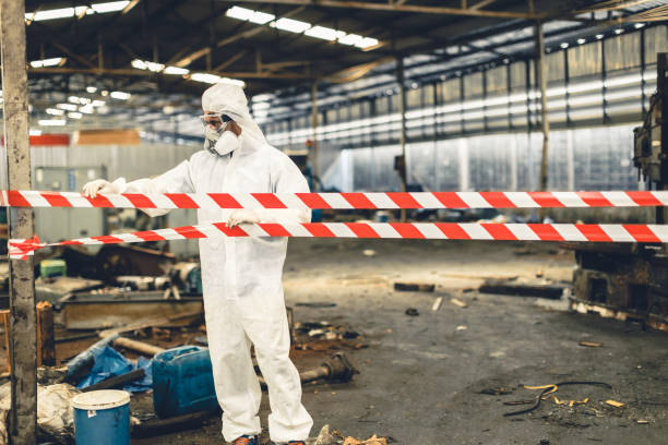 Professional Biohazard Cleanup technician working in McLean, TX